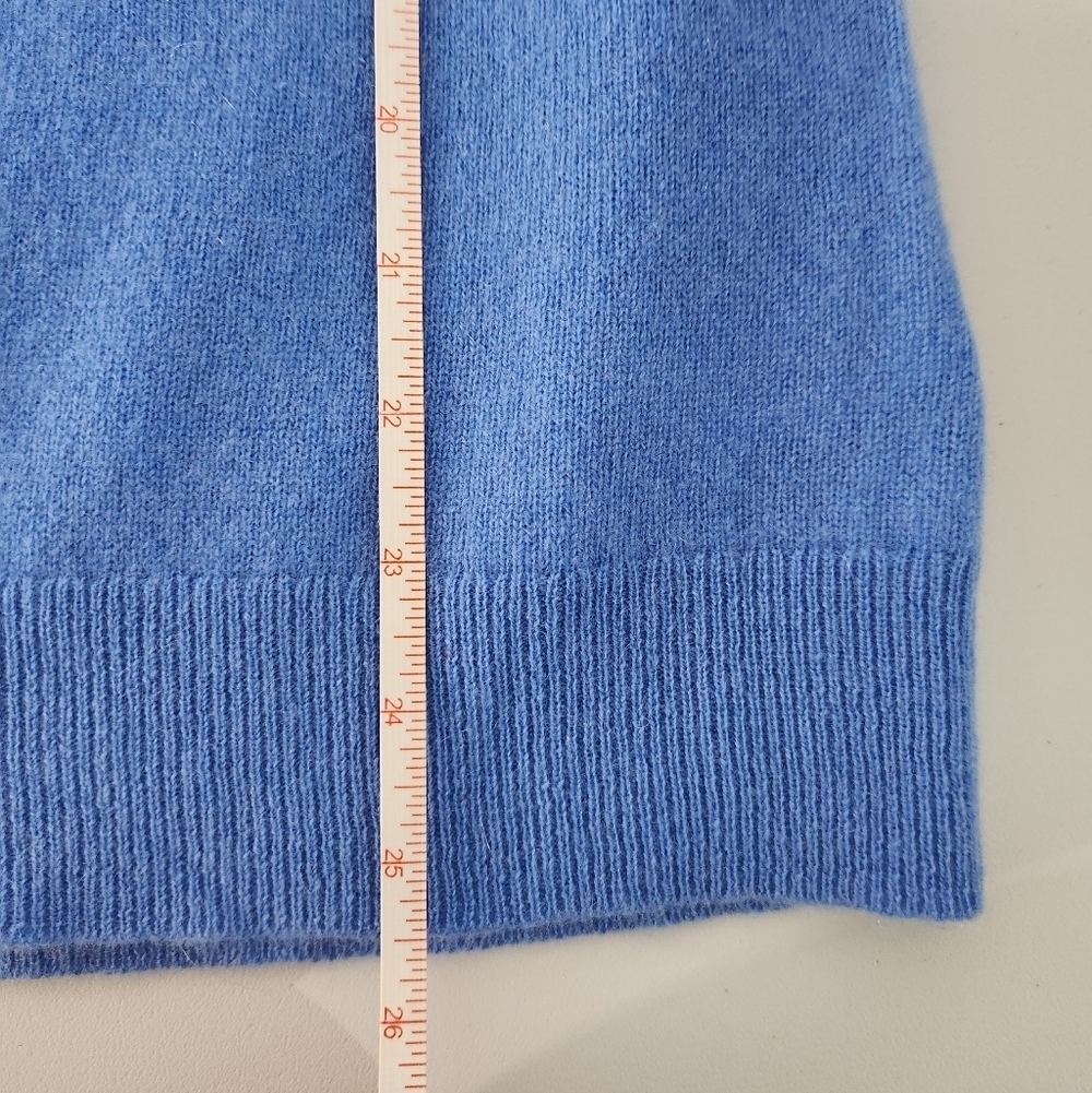 Cashmere Blue V-Neck Sweater, Size Med - Picture 6 of 6